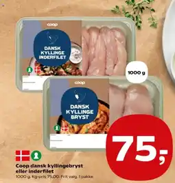 Kvickly Coop dansk kyllingebryst eller inderfilet tilbud