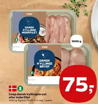 Kvickly Coop dansk kyllingebryst eller inderfilet tilbud