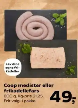 Kvickly Coop medister eller frikadellefars tilbud
