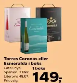 Kvickly Torres Coronas eller Esmeralda i boks tilbud
