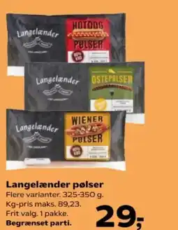 Kvickly Langelænder pølser Flere varianter. tilbud