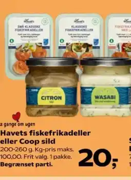 Kvickly 2 gange om ugen Havets fiskefrikadeller eller Coop sild tilbud