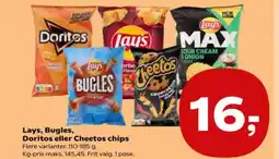 Kvickly Lays, Bugles, Doritos eller Cheetos chips tilbud