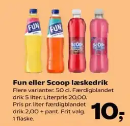 Kvickly Fun eller Scoop læskedrik tilbud