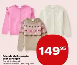 Kvickly Friends strik sweater eller cardigan tilbud