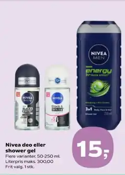 Kvickly Nivea deo eller shower gel tilbud
