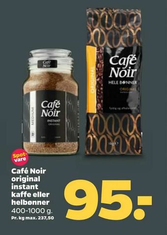 Netto Café Noir original instant kaffe eller helbønner tilbud