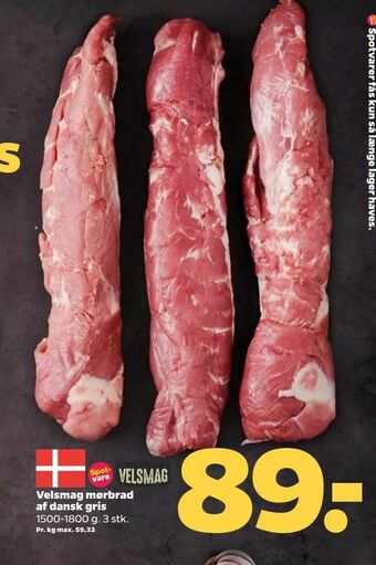 Netto Velsmag mørbrad af dansk gris tilbud