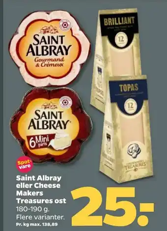 Netto Saint Albray eller Cheese Makers Treasures ost tilbud