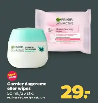 Netto Garnier dagcreme eller wipes tilbud