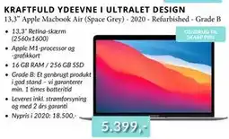 CBC 13,3” Apple Macbook Air (Space Grey) - 2020 - Refurbished - Grade B, DKK 5399 tilbud