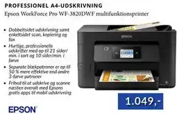 CBC Epson WorkForce Pro WF-3820DWF multifunktionsprinter, DKK 1049 tilbud