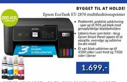 CBC Epson EcoTank ET-2870 multifunktionsprinter, DKK 1699 tilbud