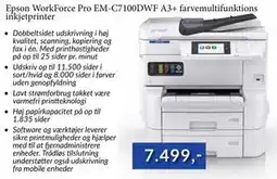 CBC Epson WorkForce Pro EM-C7100DWF A3+ farvemultifunktions inkjetprinter, DKK 7499 tilbud