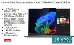 CBC Lenovo ThinkPad Aura-edition X9-14 G1 bærbar PC med CoPilot+, DKK 15699 tilbud