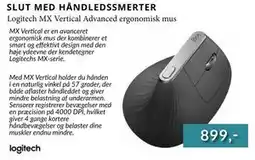 CBC Logitech MX Vertical Advanced ergonomisk mus, DKK 899 tilbud