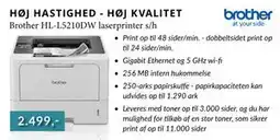 CBC Brother HL-L5210DW laserprinter s/h, DKK 2499 tilbud