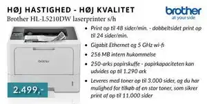 CBC Brother HL-L5210DW laserprinter s/h, DKK 2499 tilbud