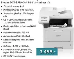 CBC Brother DCP-L5510DW 3-i-1 laserprinter s/h, DKK 3499 tilbud