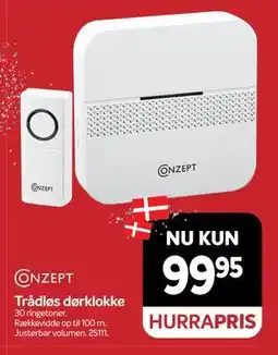 Din Isenkræmmer Trådløs dørklokke, DKK 99.95 tilbud