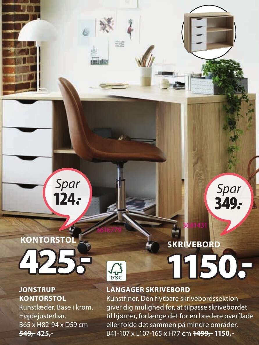 Langager Skrivebord tilbud hos JYSK