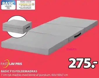 Basic F15 Foldemadras 60x190x7 cm