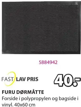 JYSK Furu Dørmåtte 40x60 cm tilbud