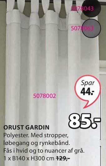 JYSK Orust Gardin tilbud