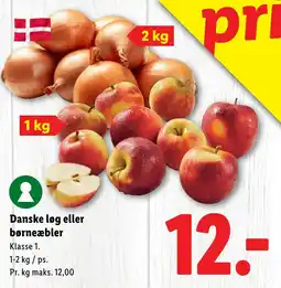 Lidl Danske løg eller børneæbler tilbud