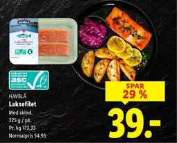 Lidl HAVBLÅ Laksefilet tilbud