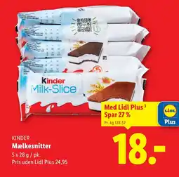 Lidl KINDER Mælkesnitter tilbud