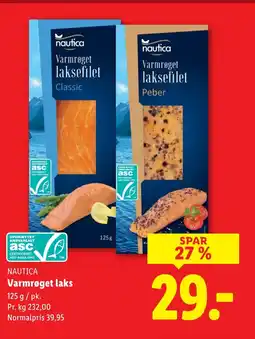 Lidl NAUTICA Varmrøget laks tilbud