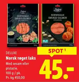 Lidl DELUXE Norsk røget laks tilbud