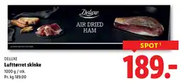 Lidl DELUXE Lufttørret skinke tilbud