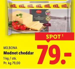 Lidl MILBONA Modnet cheddar tilbud