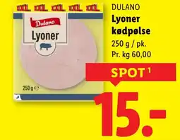 Lidl DULANO Lyoner kødpølse tilbud