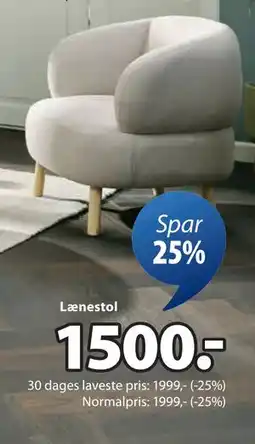 JYSK STADIL lænestol, DKK 1500 tilbud
