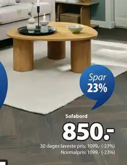 JYSK RAVNSBJERG sofabord, DKK 850 tilbud