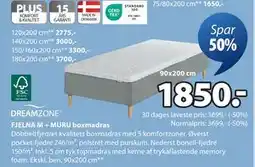 JYSK FJELNA M + MURU boxmadras, DKK 1850 tilbud