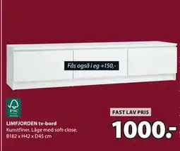 JYSK LIMFJORDEN tv-bord, DKK 1000 tilbud