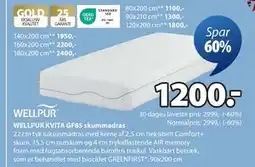 JYSK WELLPUR KVITA GF85 skummadras, DKK 1200 tilbud