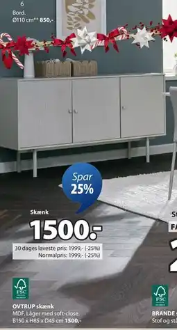 JYSK OVTRUP skænk, DKK 1500 tilbud