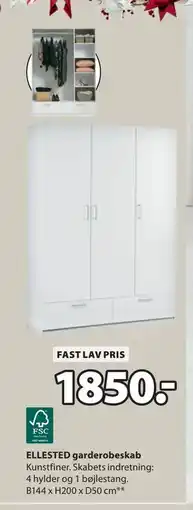 JYSK ELLESTED garderobeskab, DKK 1850 tilbud