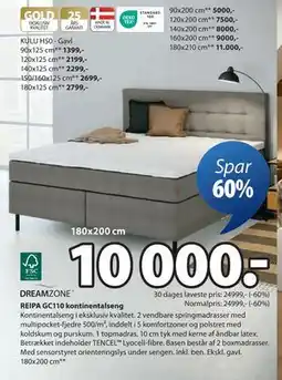 JYSK REIPA GC110 kontinentalseng, DKK 10000 tilbud