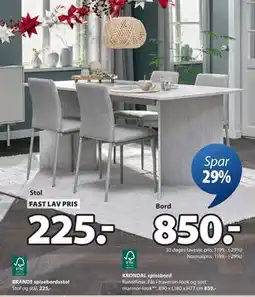 JYSK KRONDAL spisebord, DKK 850 tilbud