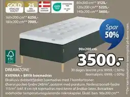 JYSK KVENNA + BRYA boxmadras, DKK 3500 tilbud