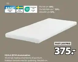 JYSK HASLA BF50 skummadras, DKK 375 tilbud