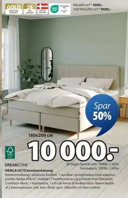 JYSK HEMLA GC75 kontinentalseng tilbud