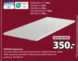 JYSK VINGAN topmadras., DKK 350 tilbud