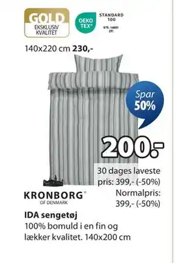 JYSK IDA sengetøj, DKK 200 tilbud
